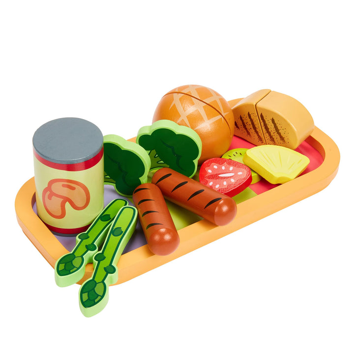 Bluey - Dine in with Bluey Set, 32-Piece Wooden Toy Set with Magic Asparagus, Plates, Utensils & more, Perfect for Role-Play & Imaginative Fun, FSC-certified, Suitable for 3 Years & Up Dine in Set