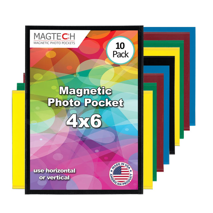 Magtech Magnetic Pocket Picture Frame, White, Holds 4 x 6 Inches Photos, 10 Pack (14610)