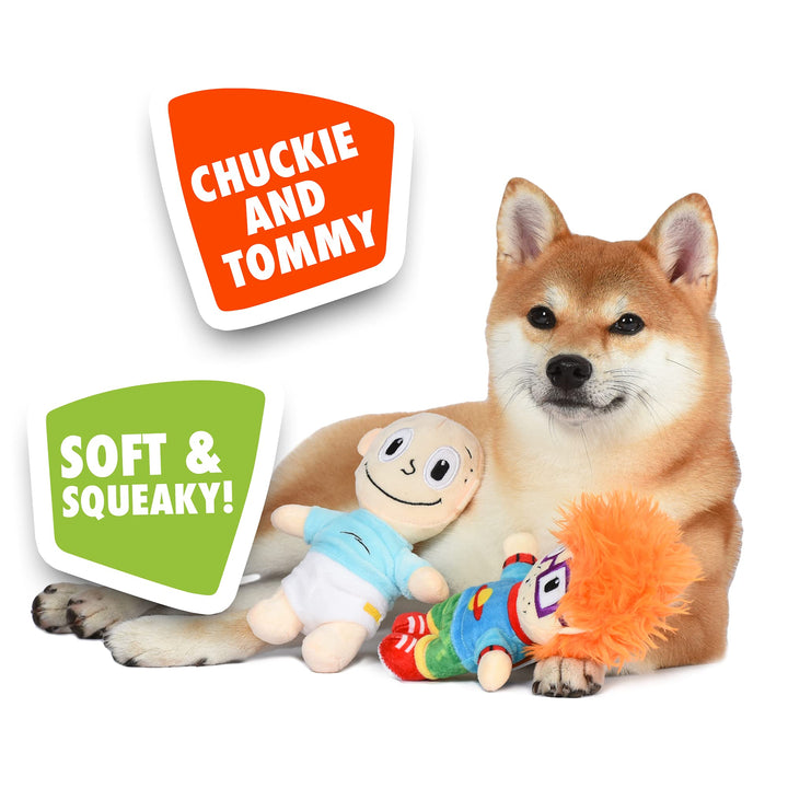 Nickelodeon for Pets Rugrats Tommy and Chuckie Figure Plush Figure Dog Toys - 6 Inch Baby Nickelodeon Toys - 2 Rugrats Toys for Dogs from Nickelodeon 90s - Nickelodeon Small Plush Toys for Dogs Chuckie and Tommy Plush
