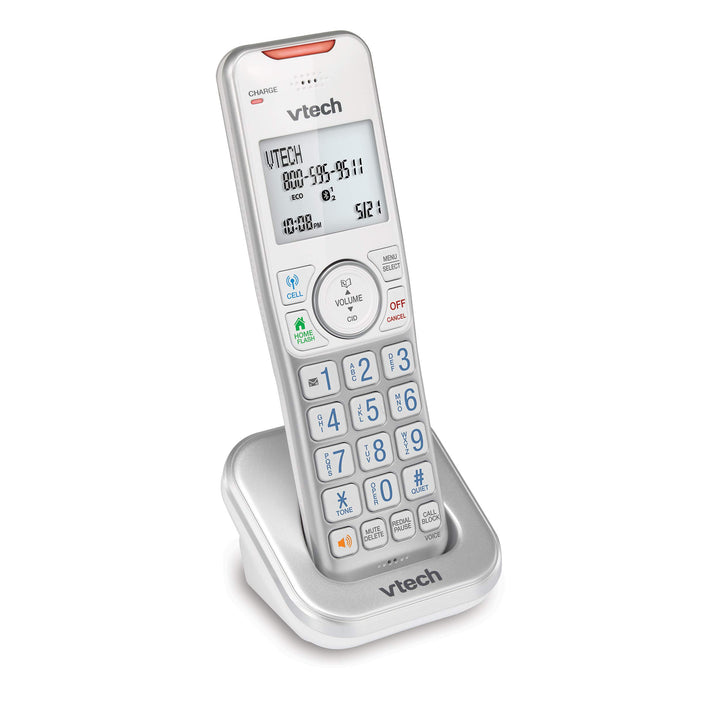 VTech Accessory Handset with Bluetooth Connect to Cell and Smart Call Blocker, VS112-07 (Silver & White) VS112 Accessory Handset Phone