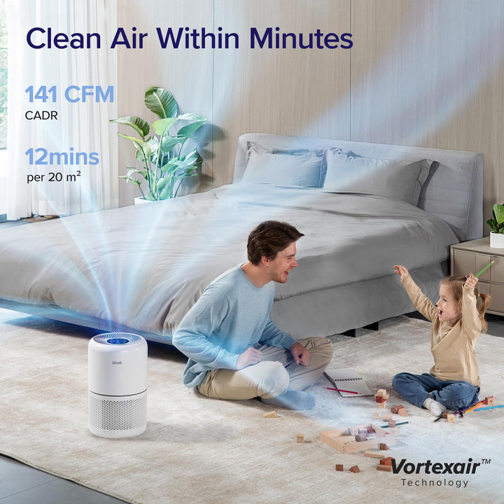 LEVOIT Air Purifiers for Home Bedroom, Smart WiFi, HEPA Sleep Mode for Home Large Room, Quiet Cleaner for Pet Hair, Allergies, Dust, Smoke, Pollon, White Noise, Alexa Control, Core300S-P, White WIFI enabled Purifier