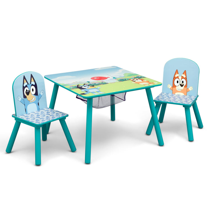 Delta Children Kids Table Storage (2 Chairs Included) -Ideal for Arts & Crafts, Snack Time, Homeschooling, Homework & More, Baby Shark, 3 Piece Set