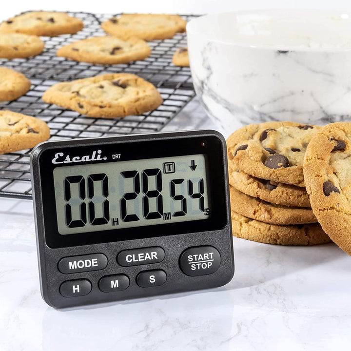 Escali Primo Bakers Bundle - P115C Digital Kitchen Scale, Chrome, 11 Pound Capacity, DH1 Digital Thermometer, Black, and DR7 Digital Timer for Cooking and Baking T&T Bundle Weigh Scale