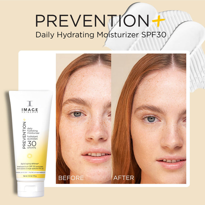 IMAGE Skincare, PREVENTION+ Daily Hydrating Moisturizer SPF 30, Zinc Oxide Face Sunscreen Lotion with Sheer Finish,  Exclusive, 3.2 oz