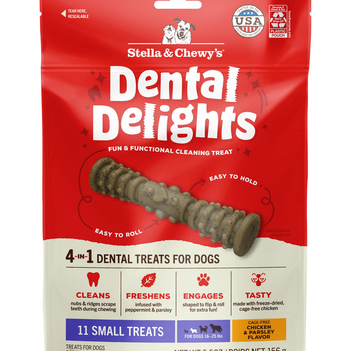 Stella & Chewy's Dental Delights with Freeze-Dried Chicken - Small Dental Treats for Dogs, 5.5 Ounce Bag Chicken (Small Treat) 5.5 Ounce (Pack of 1)