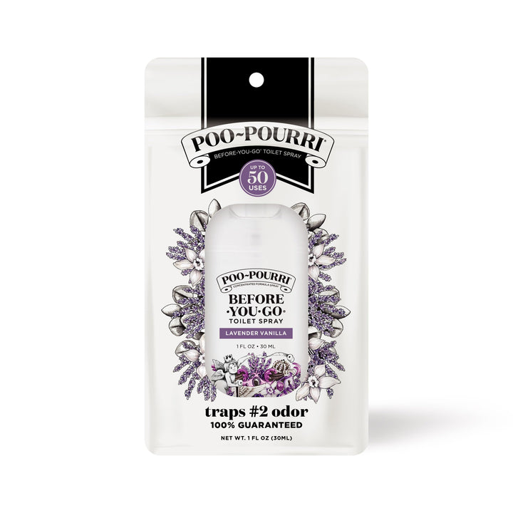 Poo-Pourri Before-You-Go Toilet Spray, Lavender Vanilla, 1 Fl Oz Pocket Travel Size - Lavender, Vanilla and Citrus 1 Fl Oz (Pack of 1)