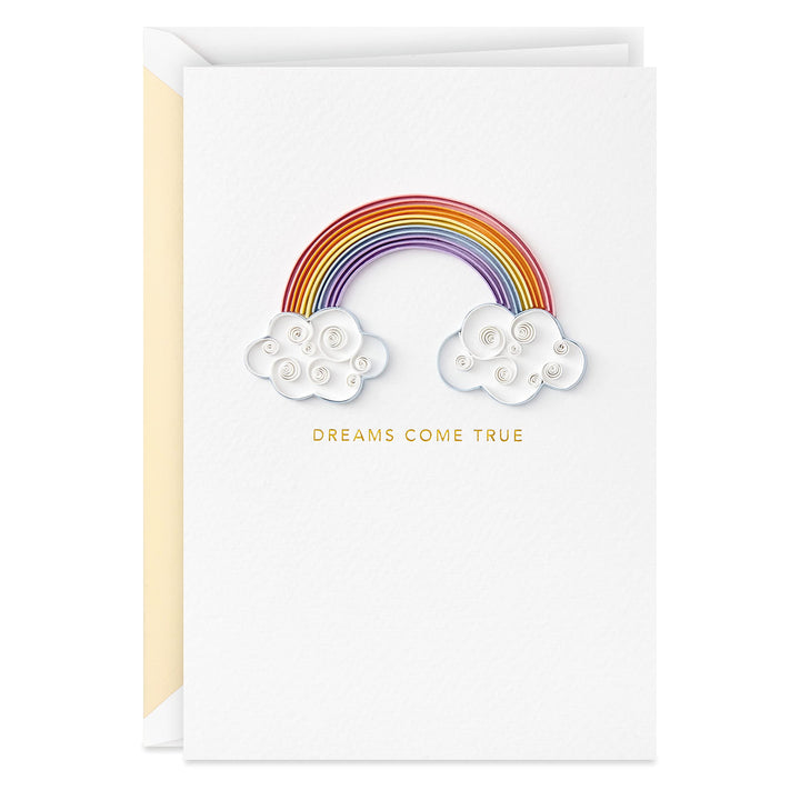 Hallmark Signature Baby Shower Card for New Parents (Quilled Rainbow) Welcome New Baby, Congratulations, Gender Reveal Quilled Rainbow