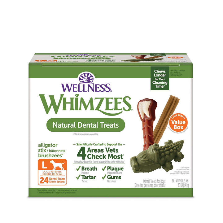 WHIMZEES by Wellness Value Box Natural Dental Chews for Dogs, Long Lasting Treats, Grain-Free, Freshens Breath, Small Breed, 89 count Dental Small 2.9 Pound (Pack of 1)