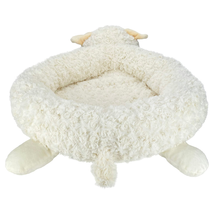 Multipet Lamb Chop Bed for Dogs, White, 27.0" L x 18.5" W x 5.5" Th 27.0"L x 18.5"W x 5.5"Th Soft Dog Bed (White)