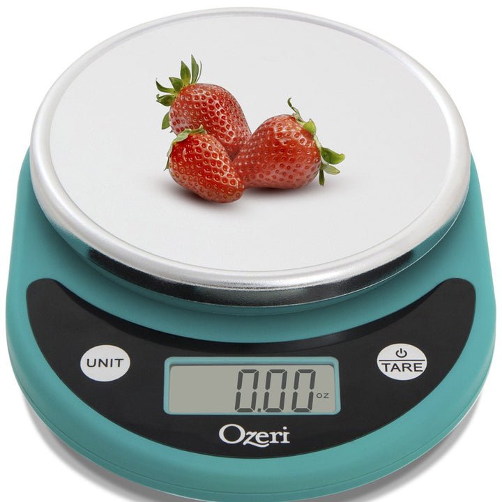 Ozeri Pronto Digital Multifunction Kitchen and Food Scale, Black on Teal