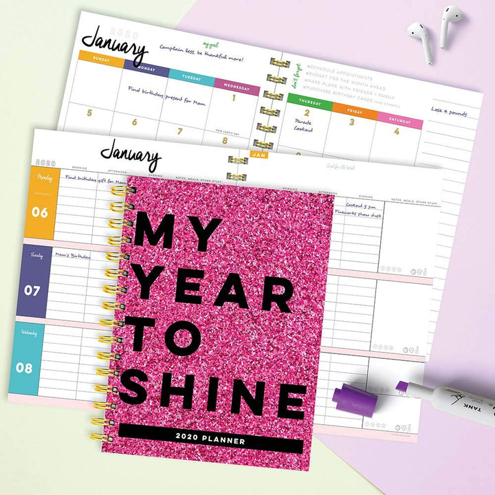 2020 My Year to Shine Medium Weekly Monthly Planner