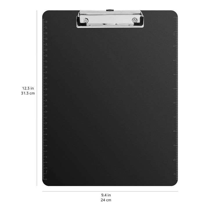 Basics Plastic Clipboards, Low Profile Clip, Clipboard for Classrooms, Office, Restaurants, Doctor Offices, 2-Pack, Black