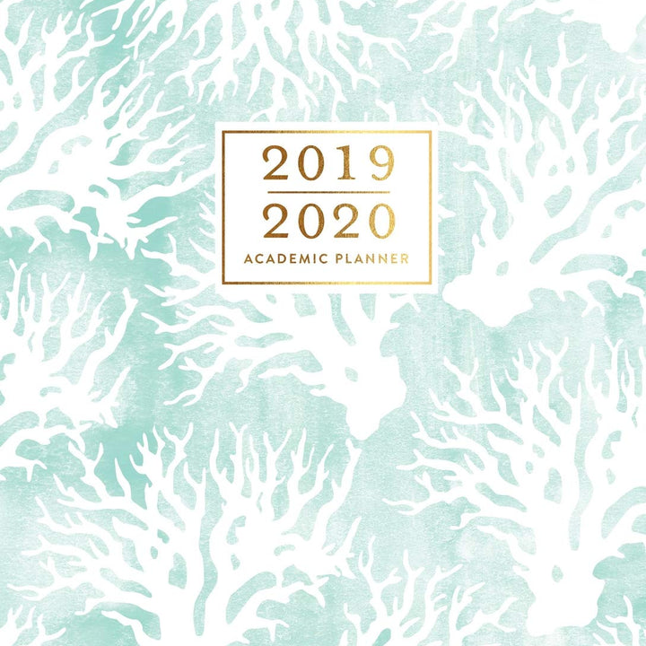 2019-2020 Academic Planner: Aqua Coral Print Beach Theme Island Tropical Pattern Weekly & Monthly Dated Calendar Organizer with To-Do's, Checklists, Notes and Goal Setting Pages