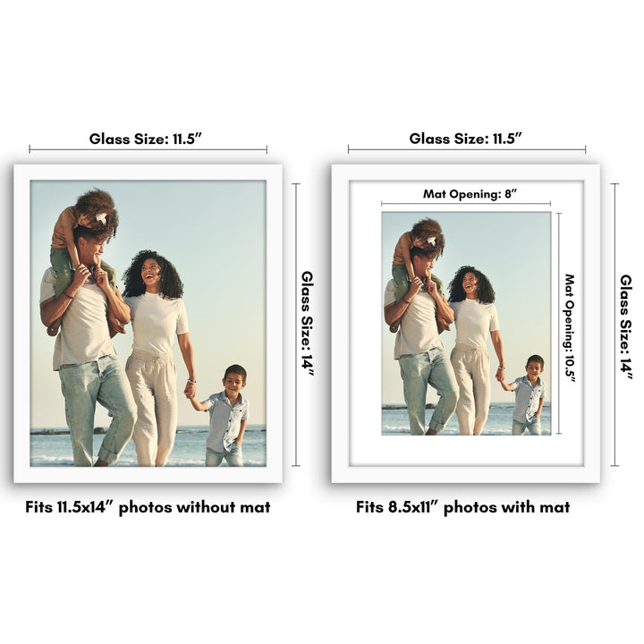 Americanflat 6x8 Picture Frame with Shatter-Resistant Glass - Use as 3x5 Frame with Mat or 6x8 Frame Without Mat - Signature Collection - Photo Frame for Tabletop and Wall Display - White 6x6