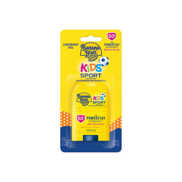 Banana Boat Kids Sport Sunscreen Stick SPF 50, 0.5oz | Travel Size Sunscreen, Kids Sunscreen, Kids Sunblock, Oxybenzone Free Sunscreen for Kids, Travel Sunscreen, Mini Sunscreen SPF 50, 0.5oz 0.5 Ounce (Pack of 1)