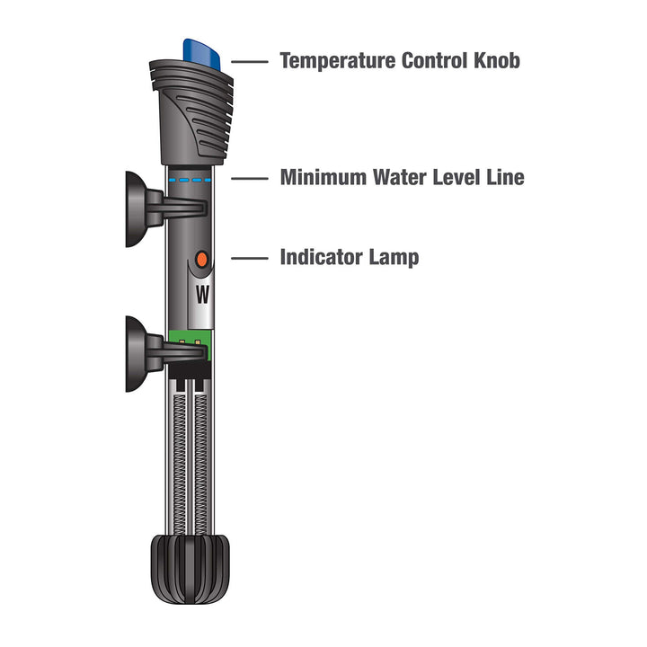 Aqueon Submersible Aquarium Fish Tank Heater For Up To 75 Gallon Aquariums, 200 Watts