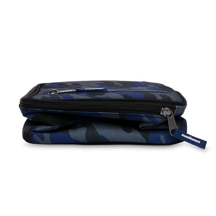 PackIt Freezable Classic Lunch Box, Sporty Camo Charcoal Navy, Built with EcoFreeze Technology, Collapsible, Reusable, Zip Closure With Zip Front Pocket and Buckle Handle, Desgined for Lunches Sporty Camo Navy