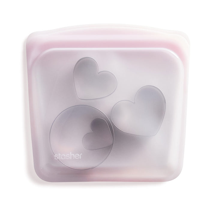 Stasher Platinum Silicone Food Grade Reusable Storage Bag, Pink (Sandwich) | Reduce Single-Use Plastic | Cook, Store, Sous Vide, or Freeze | Leakproof, Dishwasher-Safe, Eco-friendly | 28 Oz