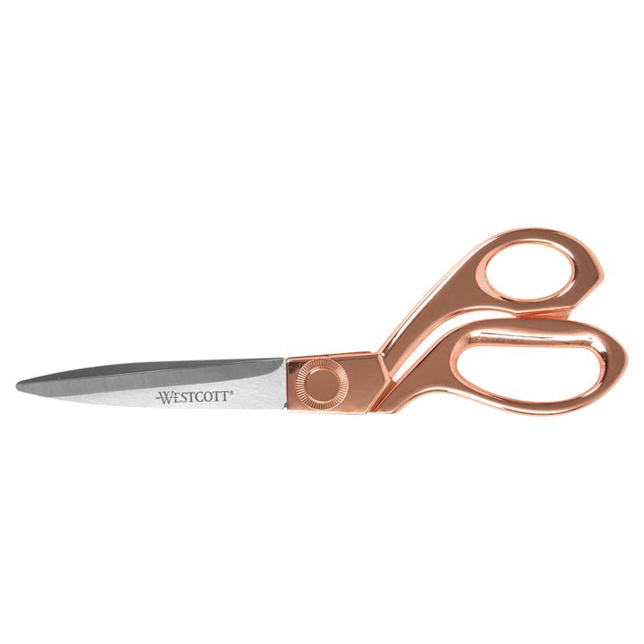 Westcott 16968 8-Inch Stainless Steel Rose Gold Scissors For Office and Home Rose Gold Finish Single