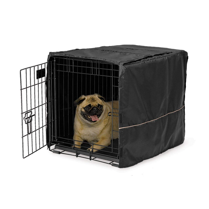 MidWest Homes for Pets Dog Crate Cover, Privacy Dog Crate Cover Fits MidWest Dog Crates, Machine Wash & Dry(Black) Black 24-Inch