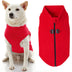 Gooby Zip Up Fleece Dog Sweater - Red, Medium - Warm Pullover Fleece Step-in Dog Jacket with Dual D Ring Leash - Winter Small Dog Sweater - Dog Clothes for Small Dogs Boy and Medium Dogs Medium chest (~17.5")