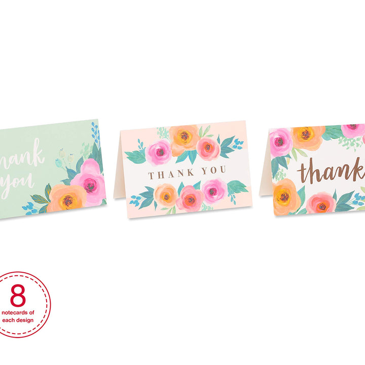 American Greetings Thank You Cards with Envelopes, Floral (48-Count)