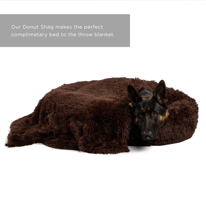 Best Friends by Sheri Calming Shag Fur Pet Throw Blanket, Dark Chocolate, 40"x50" Dark Brown 40" x 50"