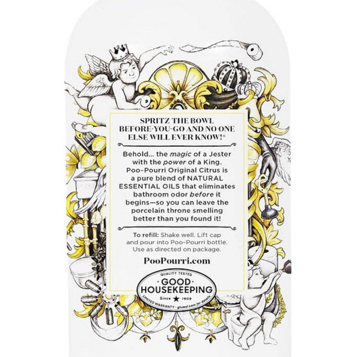 Poo-Pourri Before-You-Go Toilet Spray, Original Citrus, Refill Bottle 16 Fl Oz - Lemon, Bergamot and Lemongrass 1 Pound (Pack of 1)