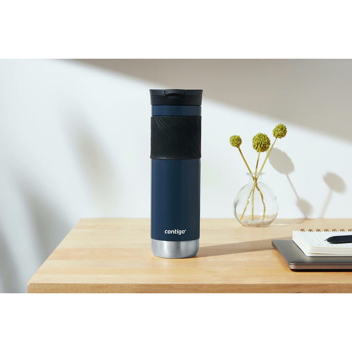 Contigo Byron Vacuum-Insulated Stainless Steel Travel Mug with Leak-Proof Lid, Reusable Coffee Cup or Water Bottle, BPA-Free, Keeps Drinks Hot or Cold for Hours, 24oz, Midnight Berry