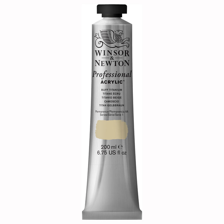 Winsor & Newton Professional Acrylic Paint, 200ml (6.75-oz) Tube, Buff Titanium 6.75-oz Tube