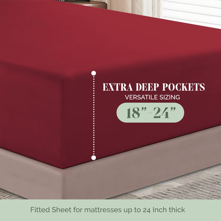 Elegant Comfort 1500 Premium Hotel Quality 18-24 Inches Deep - Extra Deep Pocket Single Fitted Sheet for High Mattress, Luxury and Softest, Smart Pocket - Wrinkle Free, California King, Marine Teal Cal King - EXTRA DEEP Pocket