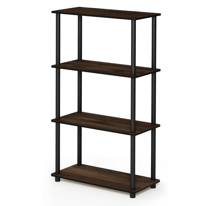 Furinno Turn-N-Tube 5-Tier Multipurpose Shelf / Display Rack / Storage Shelf / Bookshelf, Classic Tubes, Sonoma Oak/White 5-Tier Classic Tube