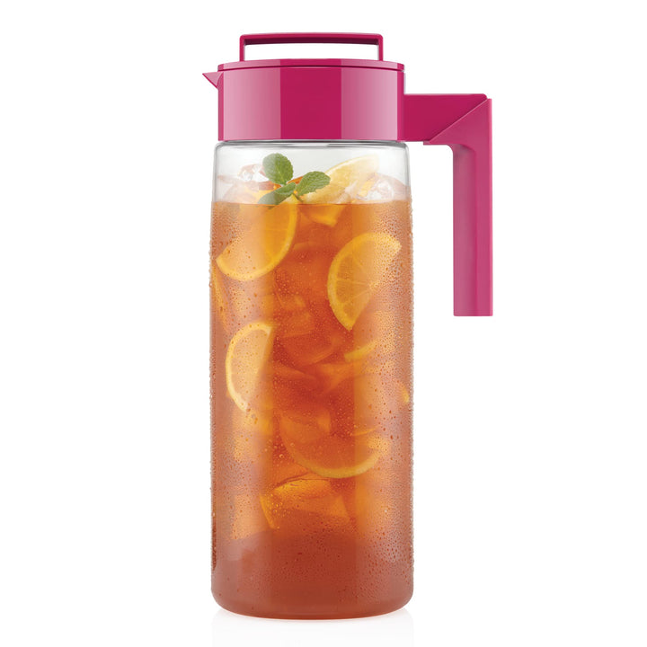 Takeya 2 Qt Blueberry Flash Chill Iced Tea Maker and 2 Qt Raspberry Airtight Pitcher Bundle