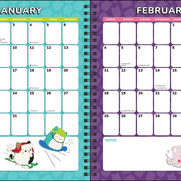 Squishmallows 12-Month 2024 Monthly/Weekly Planner Calendar