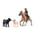 Schleich Farm World Rodeo Calf Adventure Playset - Cowboy Rodeo Rider Figurine with Horse, Cow, and Dog, Realistic Western Rodeo Farm Toys and Accessories, 6-Piece Kids Toy for Boys and Girls