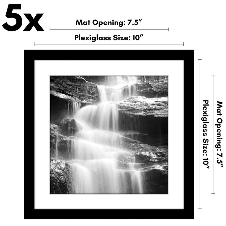 Americanflat 12x16 Picture Frame with Polished Plexiglass - Set of 5 - Use as 8.5x11 Frame with Mat or 12x16 Frame Without Mat - Galleria Collection - Gallery Wall Frame Set for Wall Display - White