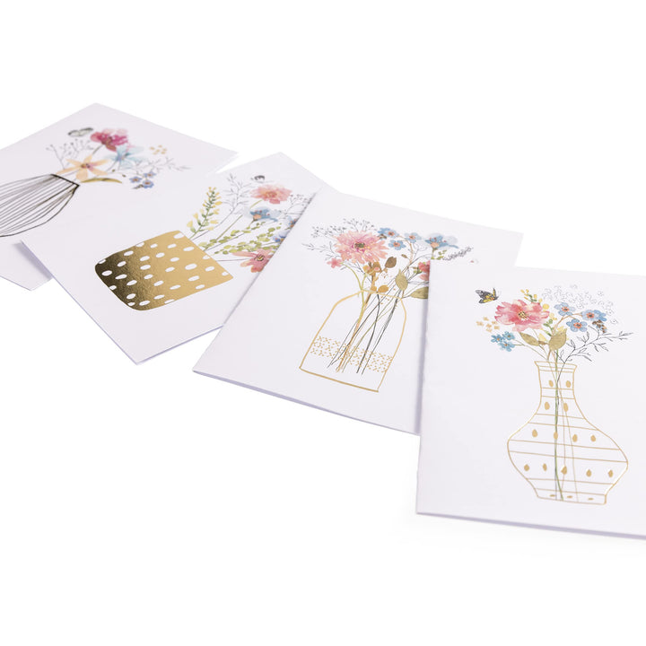 Graphique Blooming Vases Greeting Cards | 20 Pack | All Occasion Blank Note Cards with Envelopes | 4 Assorted Floral Bouquets | Boxed Set for Personalized Notes | 4.25" x 6"