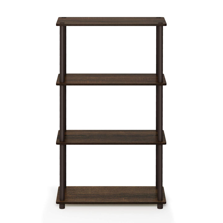 Furinno Turn-N-Tube 5-Tier Multipurpose Shelf / Display Rack / Storage Shelf / Bookshelf, Classic Tubes, Sonoma Oak/White 5-Tier Classic Tube