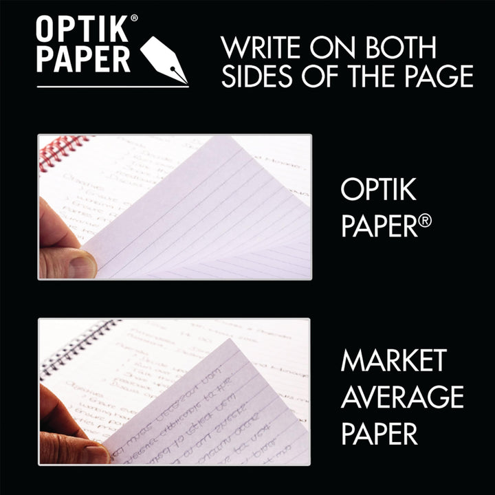 Black n' Red Notebook, Business Journal, 9-7/8" x 6-7/8", 70 Sheets, Ruled, Optik Paper, Scribzee App, Hardcover, Wirebound, Black (400110532)