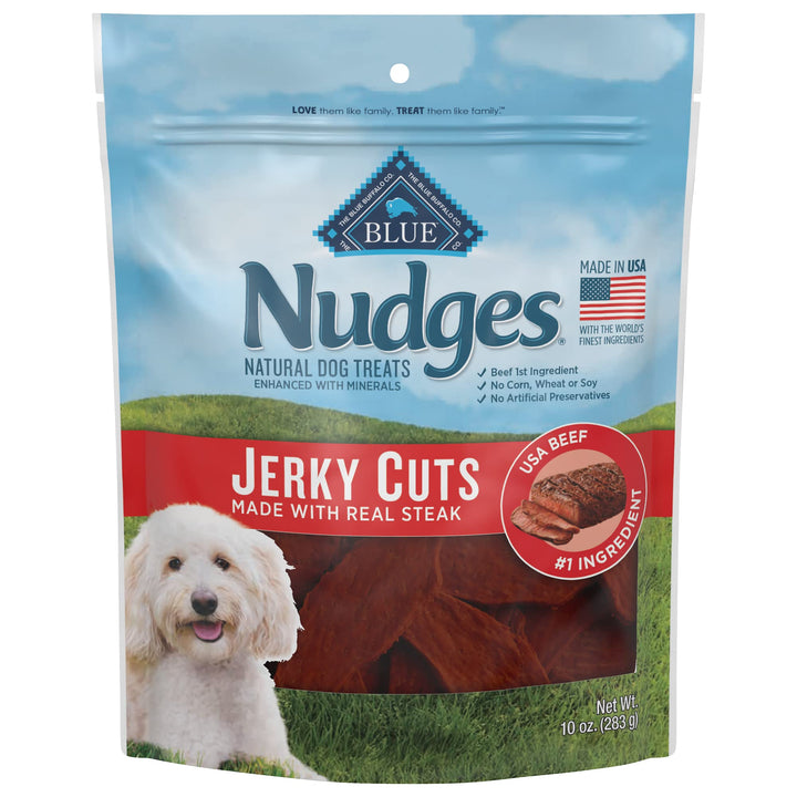 Blue Buffalo Nudges Jerky Cuts Natural Dog Treats, Steak, 10oz Bag 10 Ounce (Pack of 1)