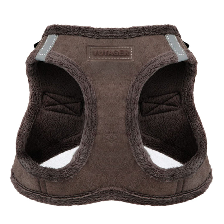 Voyager Step-In Plush Dog Harness  Soft Plush, Step In Vest Harness for Small and Medium Dogs by Best Pet Supplies - Harness (Chocolate Suede), M (Chest: 16 - 18")