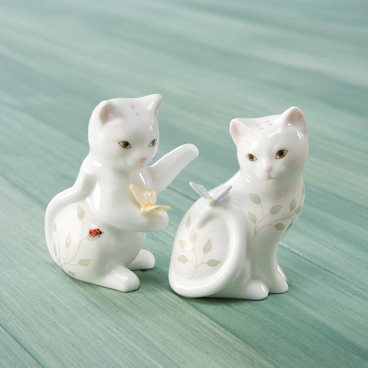 Lenox Butterfly Meadow Figural Kitten Salt and Pepper Set -