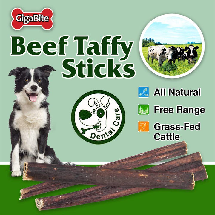 Best Pet Supplies GigaBite 6 Inch Beef Gullet Jerky Sticks (40 Pack) - All Natural, Free Range Beef Esophagus Stick Dog Treat