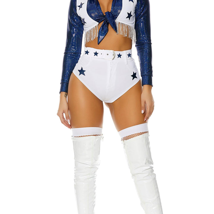 Forplay womens Seeing Stars Cheerleader Costume Large/X-Large White