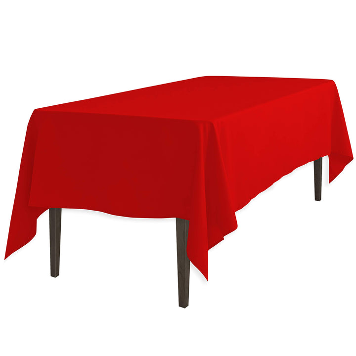 LinenTablecloth 60 x 126-Inch Rectangular Polyester Tablecloth Red