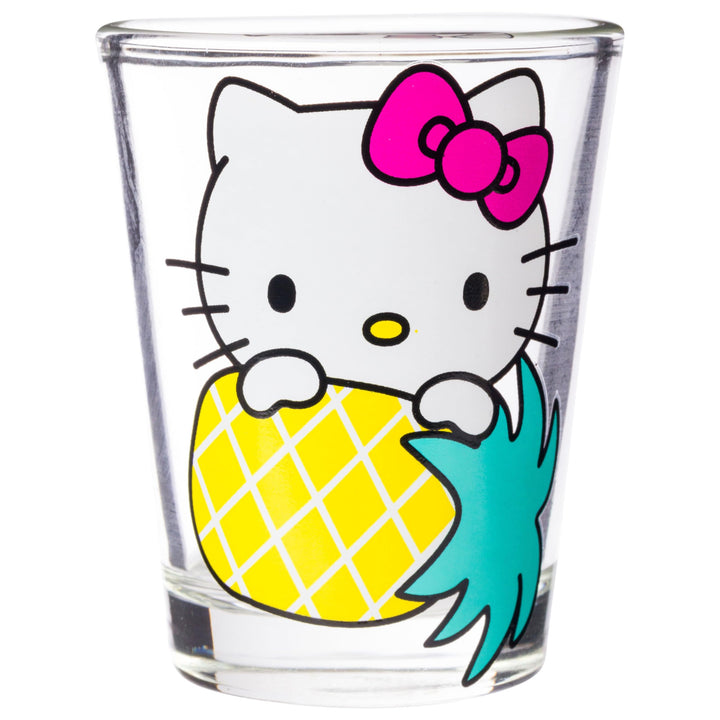 Silver Buffalo Sanrio Hello Kitty Fruit 4 Pack Mini Glass Set, 1.5 Ounces