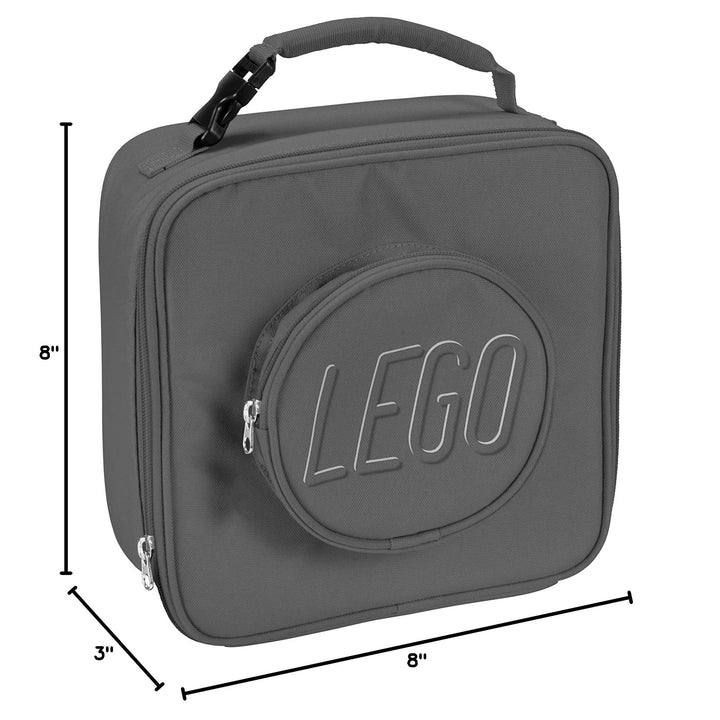 LEGO Orange Brick Lunch Box, Durable and Insulated, with Zipper Pocket and Mesh Lining, for Kids and Adults