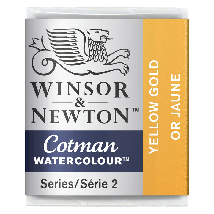 Winsor & Newton Cotman Watercolor Paint, Half Pan, Metallic Collection, Yellow Gold