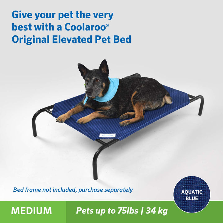 Coolaroo The Original Elevated Pet Bed Replacement Cover, Medium, Aquatic Blue 42.0"L x 25.5"W x 0.3"Th