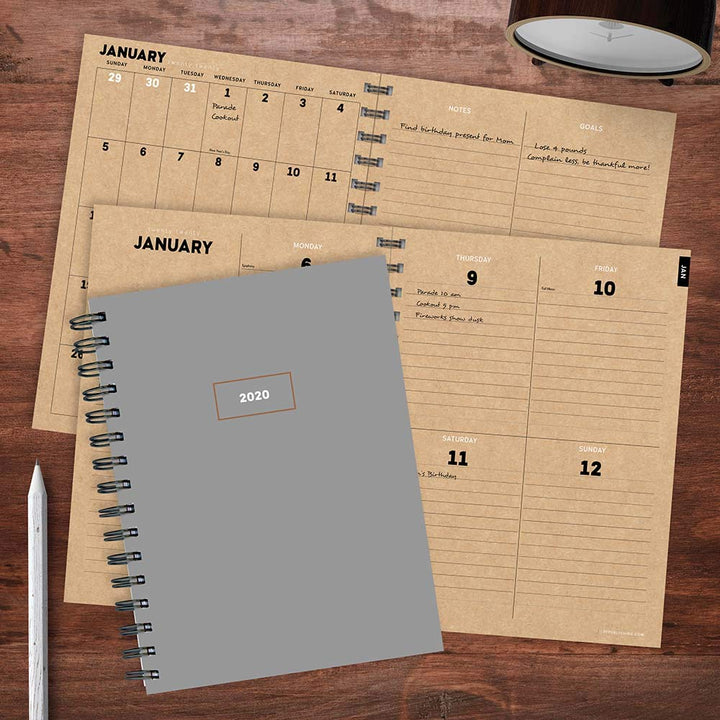 2020 Classic Grey Medium Weekly Monthly Planner